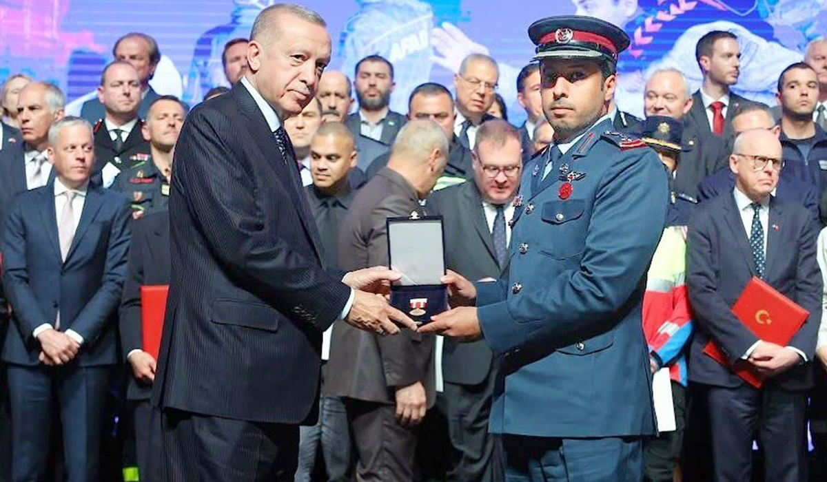 Turkish President Awards Medal of Supreme Sacrifice to Qatar International Search and Rescue Group